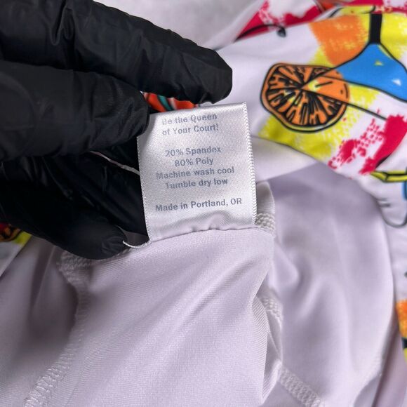 Queen Of The Court Colorful Cocktails Print Tennis Skort Skirt Women's Sz Medium - Picture 9 of 13